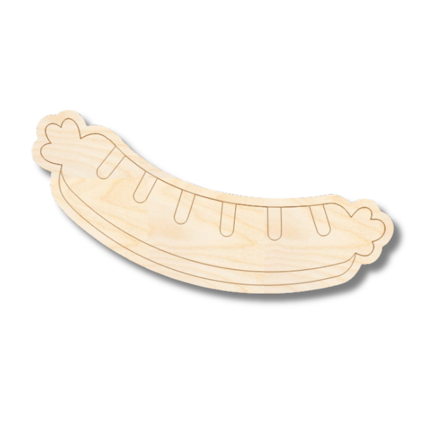Unfinished Wood Etched Sauage Shape | Paint By Line Crafts | up to 30" DIY