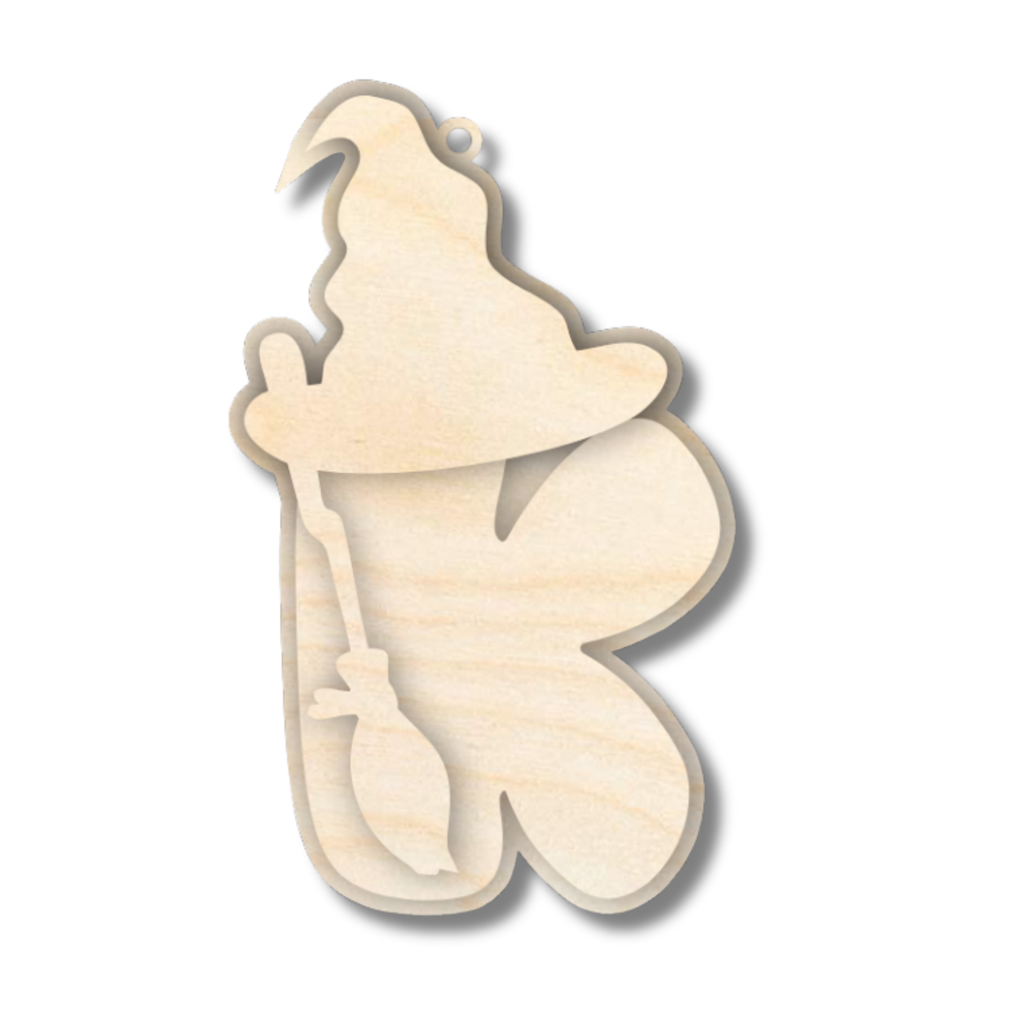 Unfinished Wood Layered Letter Halloween Witch Tags | A-Z | 3 Piece | 6" Tall | 1/8" Wood | Wood Craft DIY