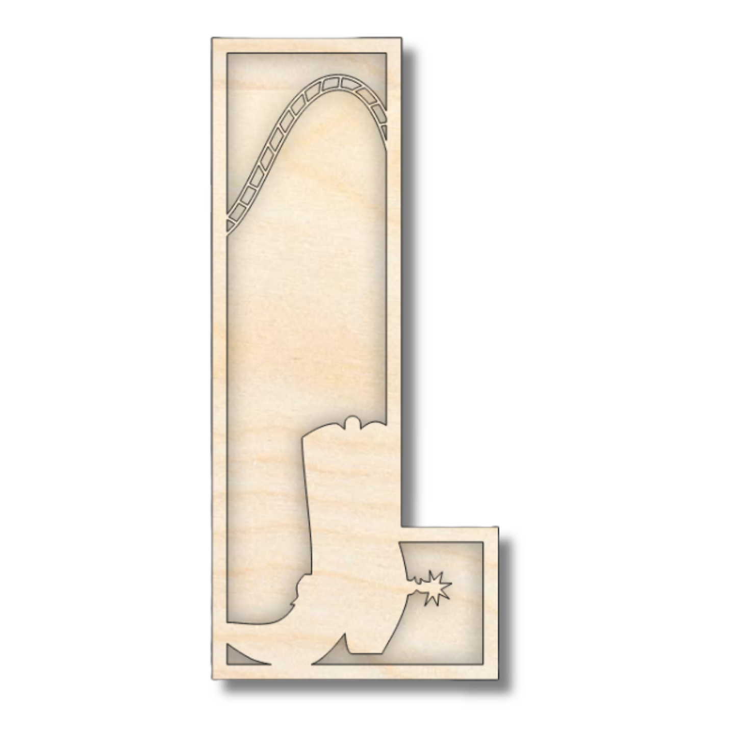 Unfinished Wood Layered Themed Letters | Rodeo | A-Z | 2 Piece | up to 24"