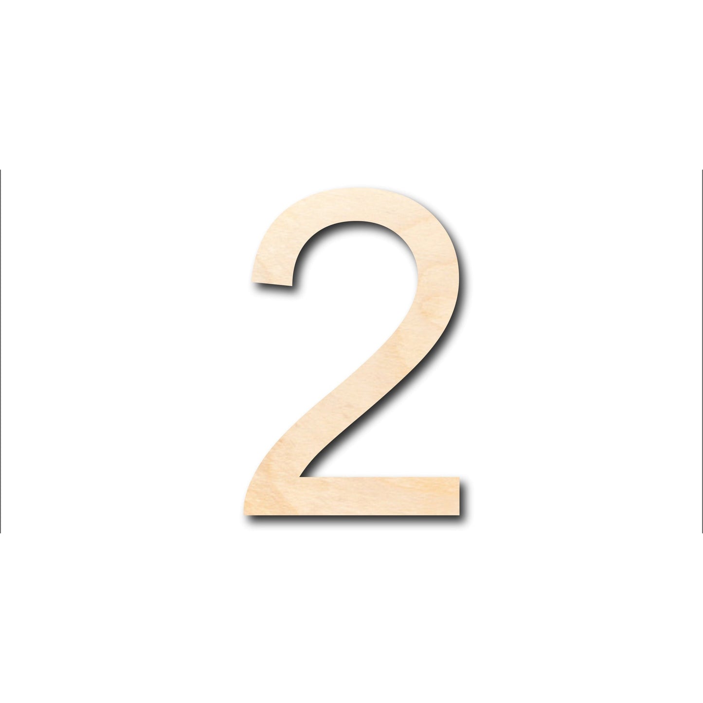 Unfinished Wood Arial Number 2 Shape - Craft - up to 46" DIY