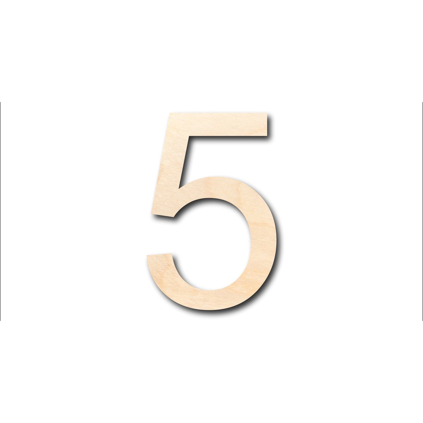 Unfinished Wood Arial Number 5 Shape - Craft - up to 46" DIY