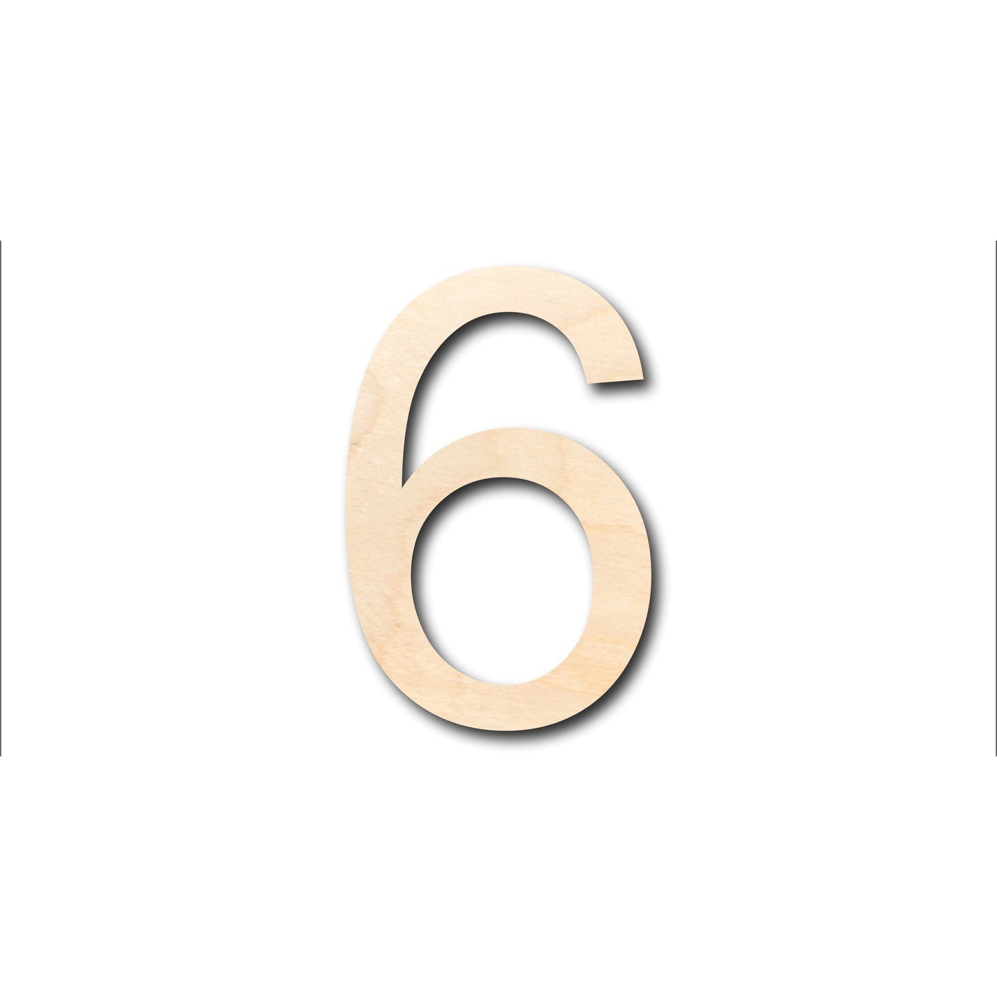 Unfinished Wood Arial Number 6 Shape - Craft - up to 46" DIY