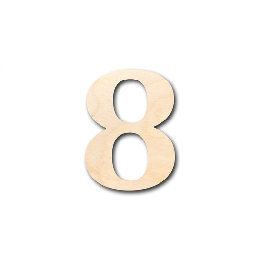 Unfinished Wood Cambria Number 8 Shape - Craft - up to 46" DIY