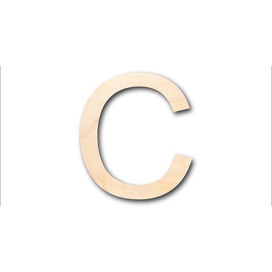 Unfinished Wood Arial Letter C Shape - Craft - up to 46" DIY