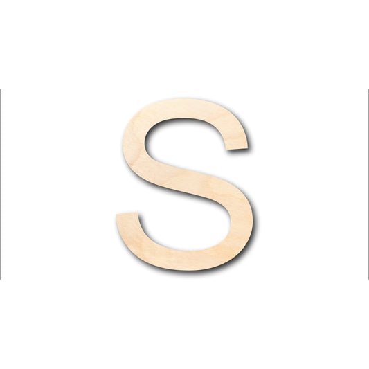Unfinished Wood Arial Letter S Shape - Craft - up to 46" DIY