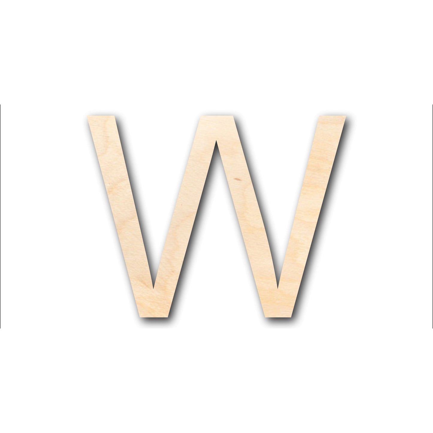 Unfinished Wood Arial Letter W Shape - Craft - up to 46" DIY