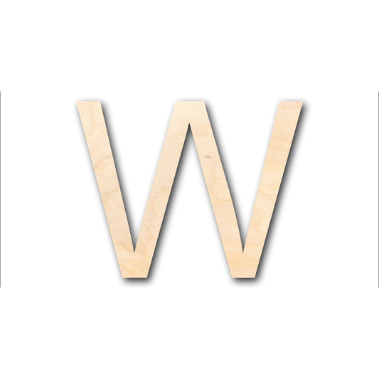 Unfinished Wood Arial Letter W Shape - Craft - up to 46" DIY
