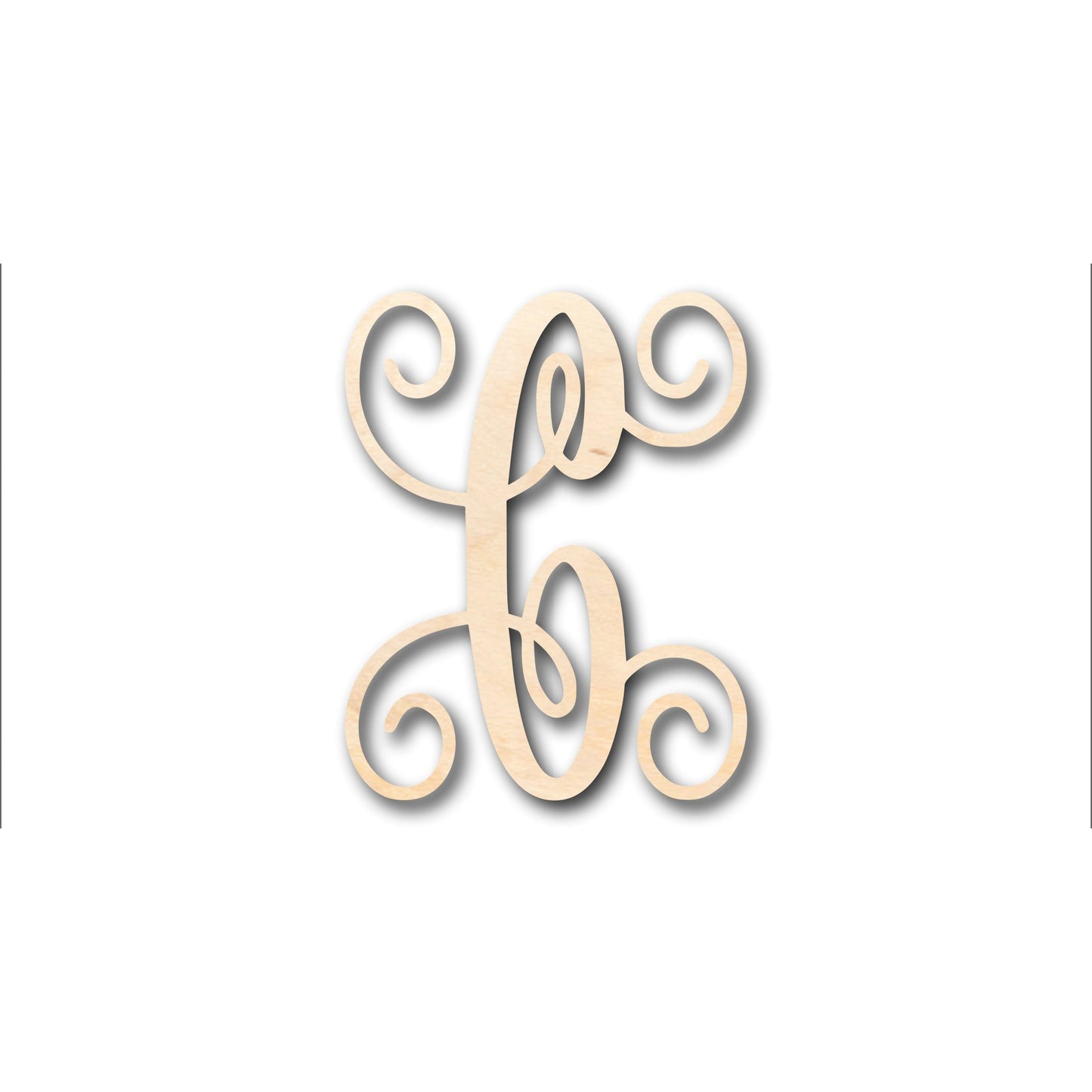 Unfinished Wood Monogram C Shape - Craft - up to 46" DIY