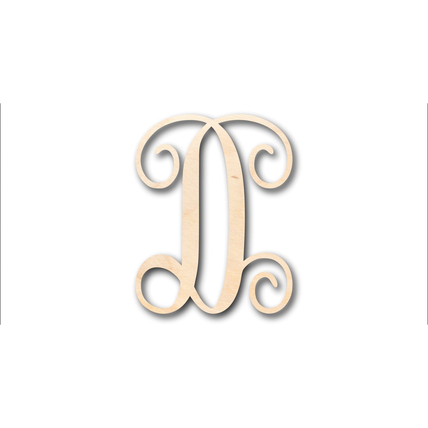 Unfinished Wood Monogram D Shape - Craft - up to 46" DIY