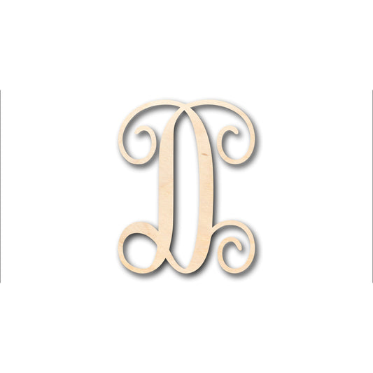 Unfinished Wood Monogram D Shape - Craft - up to 46" DIY