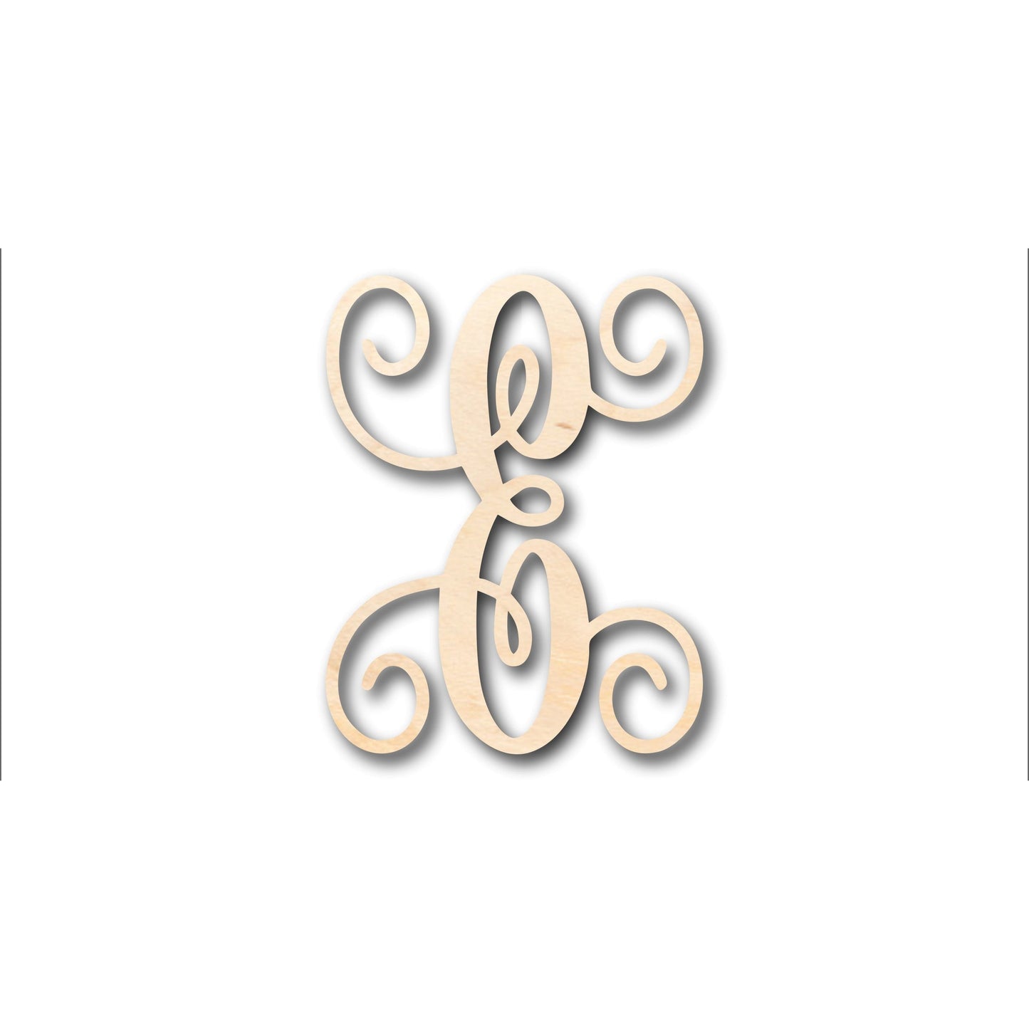 Unfinished Wood Monogram E Shape - Craft - up to 46" DIY