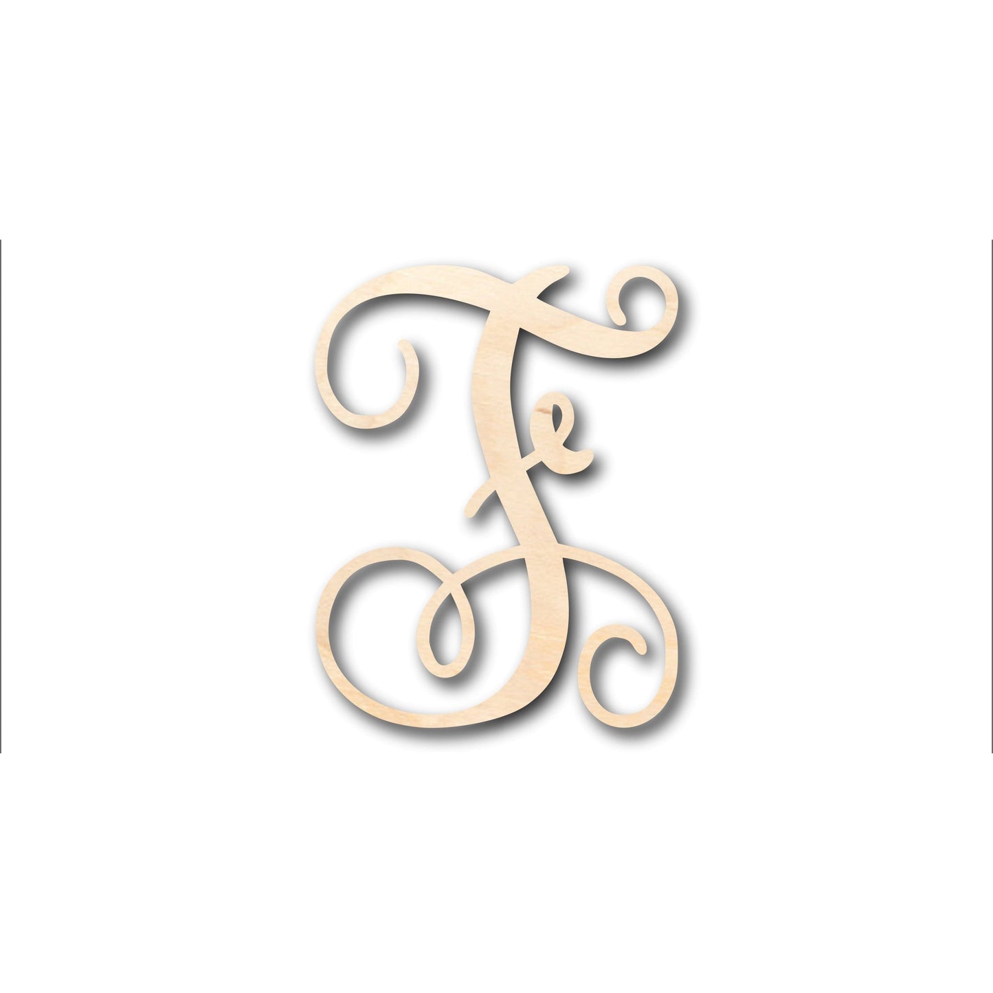 Unfinished Wood Monogram F Shape - Craft - up to 46" DIY