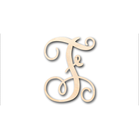 Unfinished Wood Monogram F Shape - Craft - up to 46" DIY