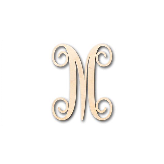 Unfinished Wood Monogram M Shape - Craft - up to 46" DIY