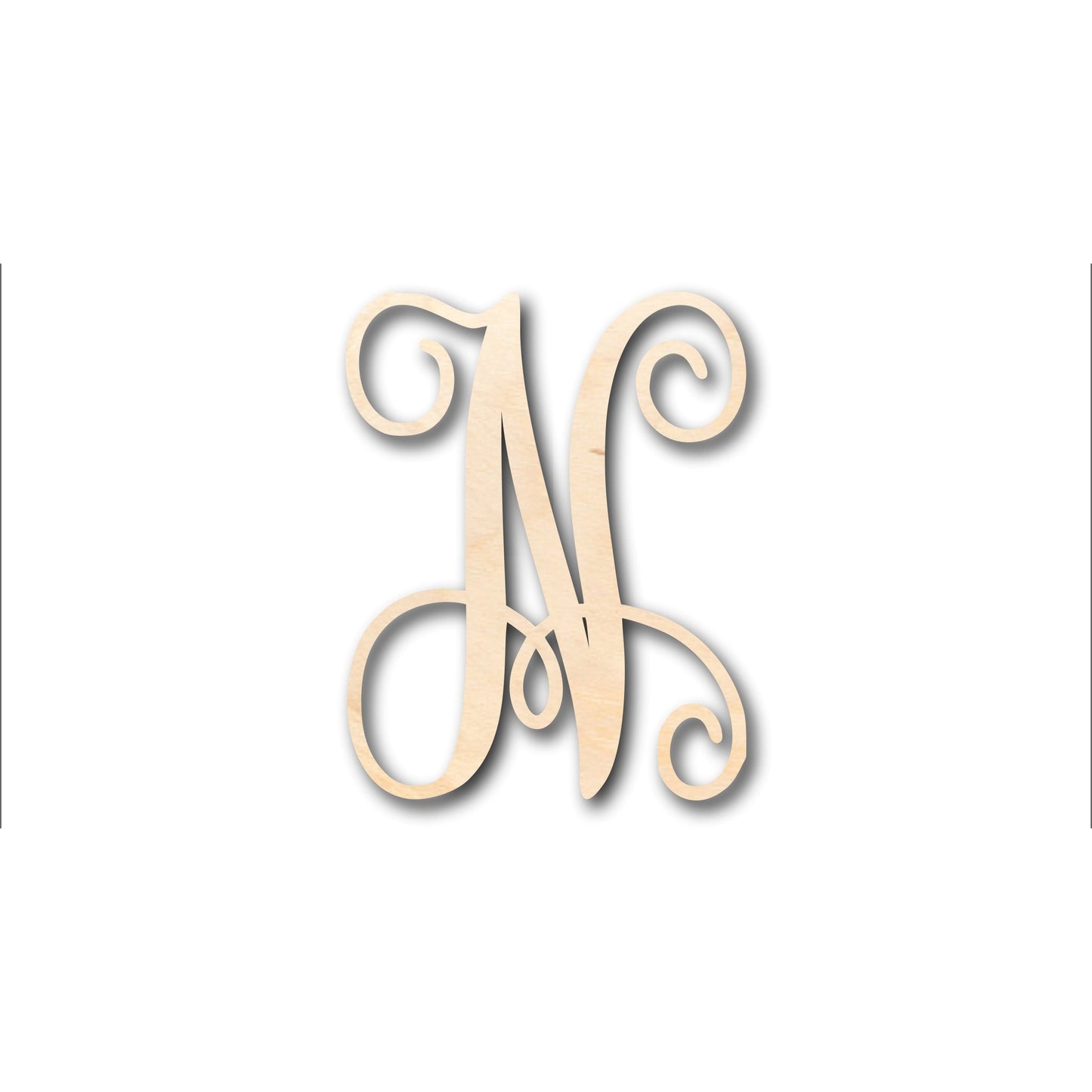 Unfinished Wood Monogram N Shape - Craft - up to 46" DIY