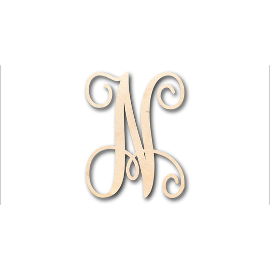 Unfinished Wood Monogram N Shape - Craft - up to 46" DIY