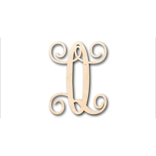 Unfinished Wood Monogram Q Shape - Craft - up to 46" DIY
