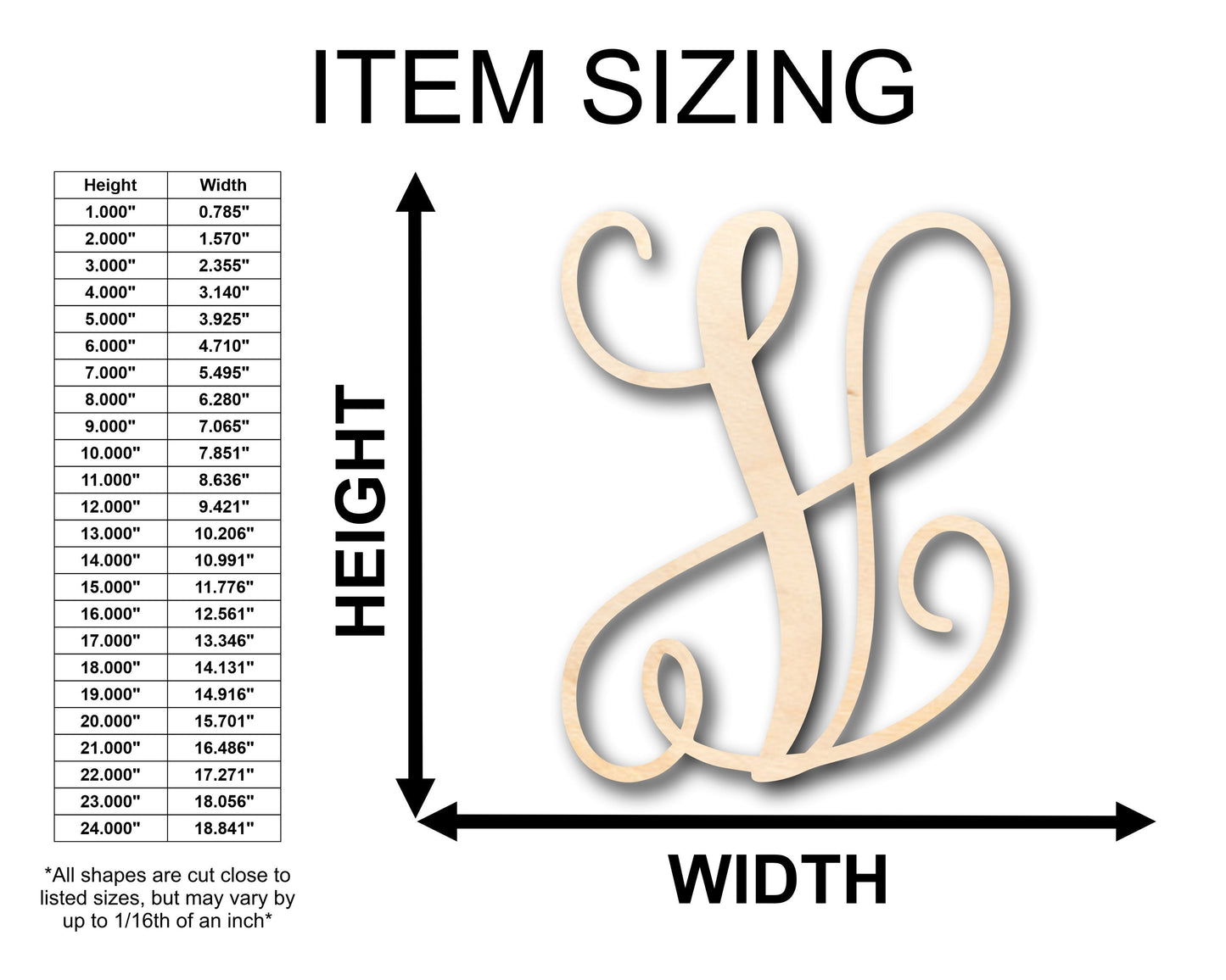 Unfinished Wood Monogram V Shape - Craft - up to 46" DIY