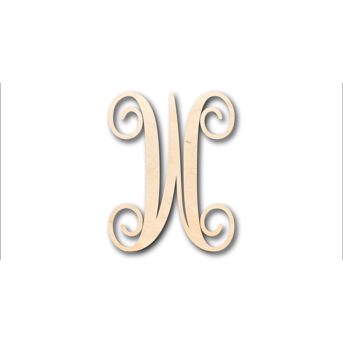 Unfinished Wood Monogram W Shape - Craft - up to 46" DIY