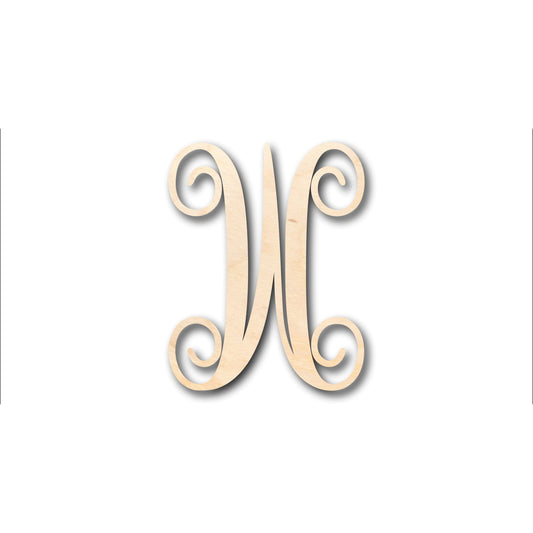 Unfinished Wood Monogram W Shape - Craft - up to 46" DIY
