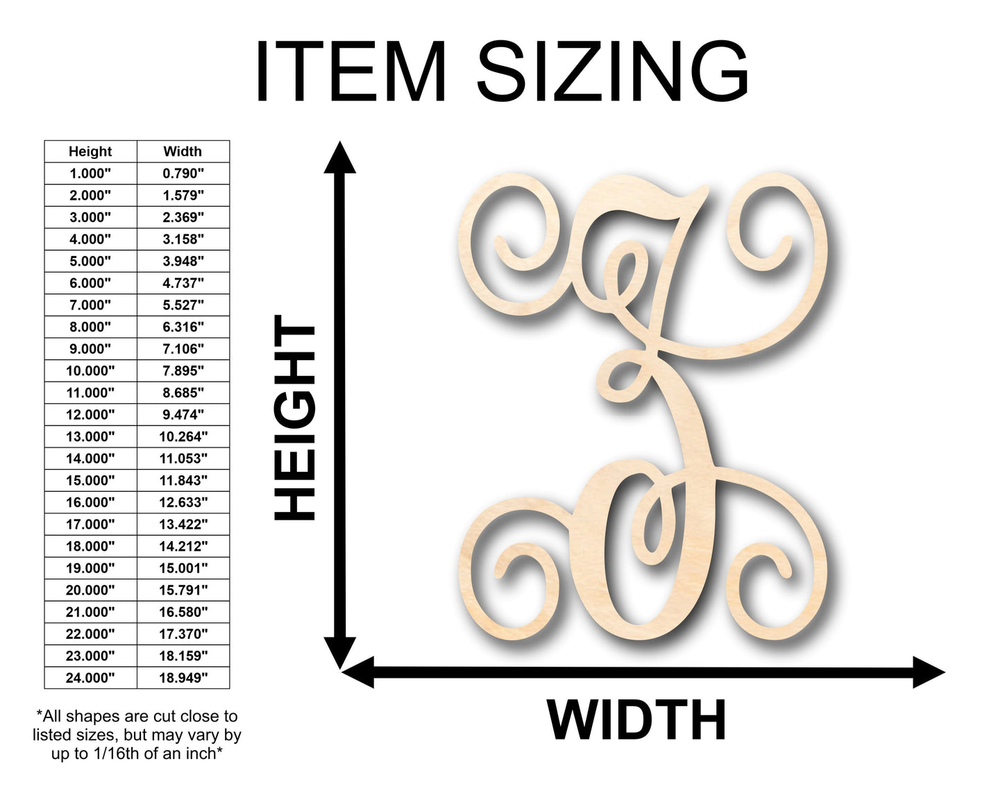 Unfinished Wood Monogram Z Shape - Craft - up to 46" DIY