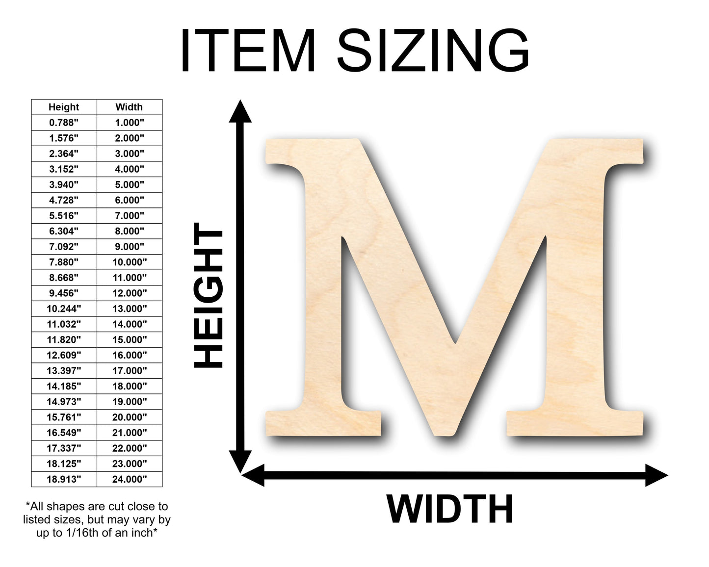 Unfinished Wood Bold Mu Shape - Craft - up to 46" DIY