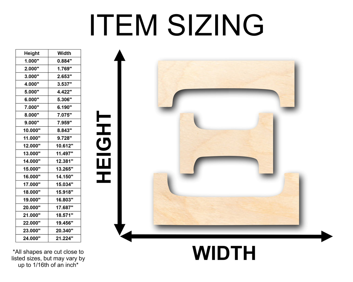 Unfinished Wood Bold Xi Shape - Craft - up to 46" DIY