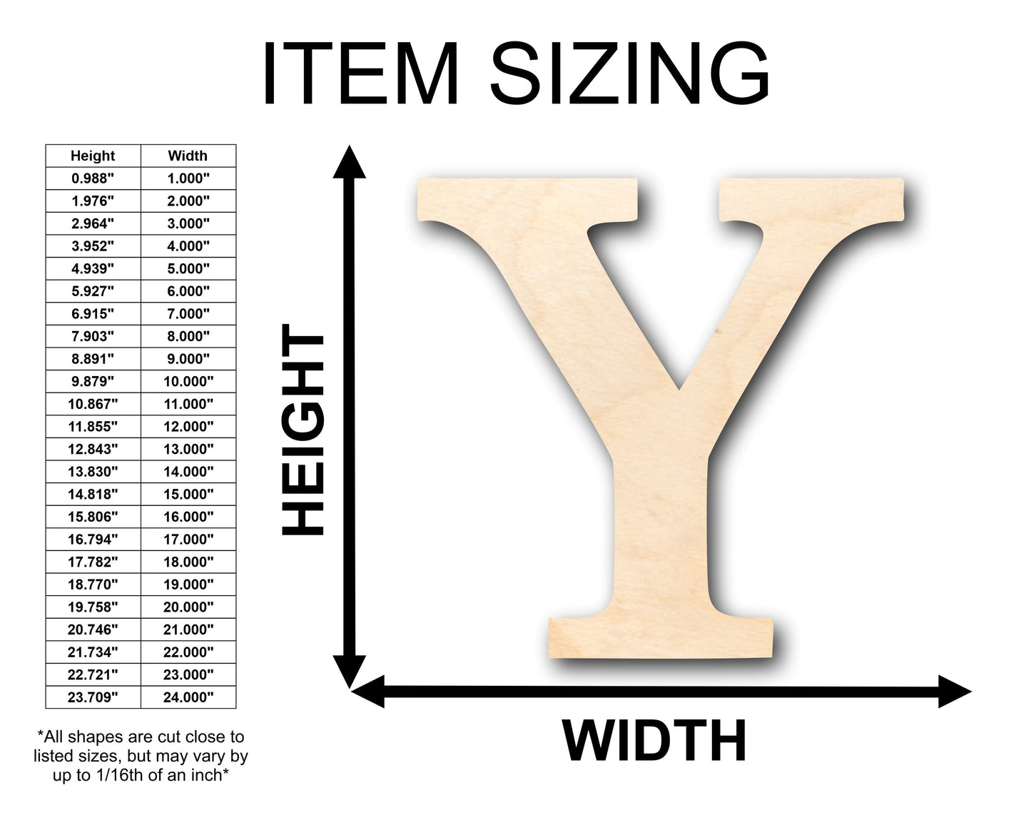 Unfinished Wood Bold Upsilon Shape - Craft - up to 46" DIY