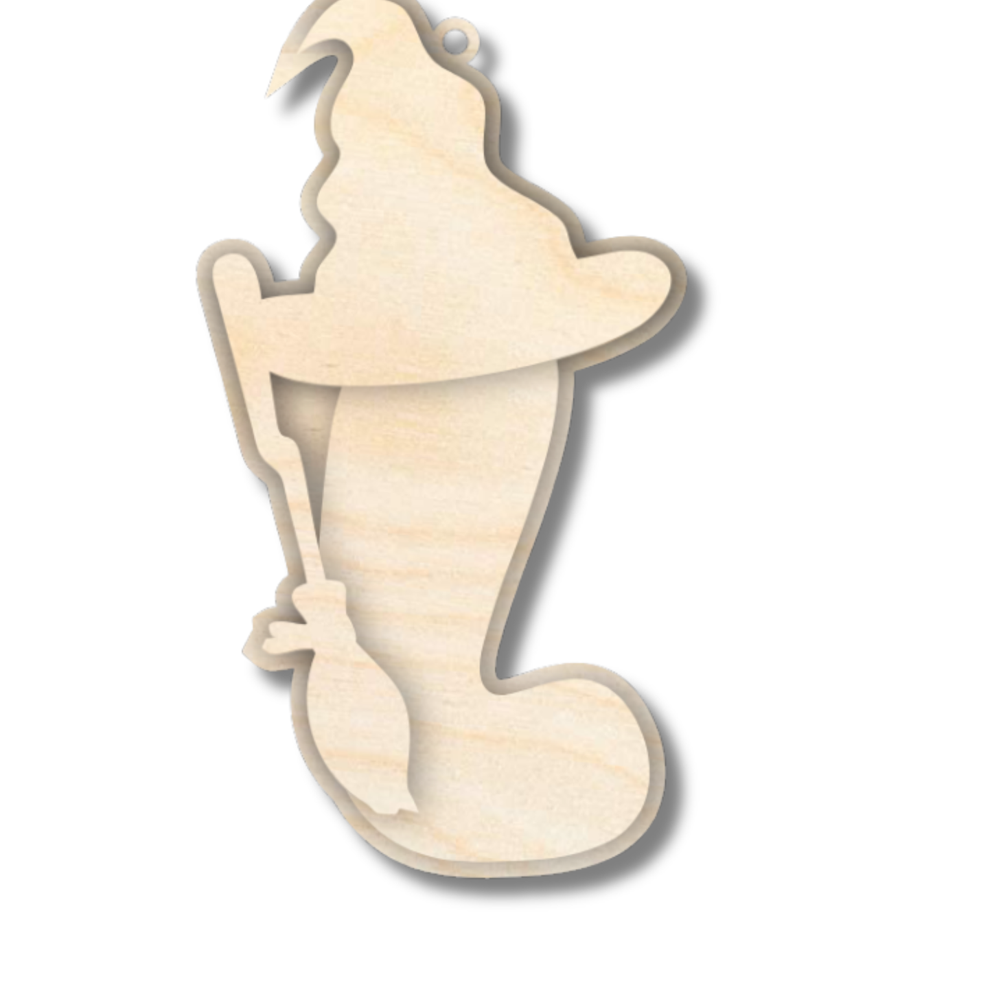 Unfinished Wood Layered Letter Halloween Witch Tags | A-Z | 3 Piece | 6" Tall | 1/8" Wood | Wood Craft DIY