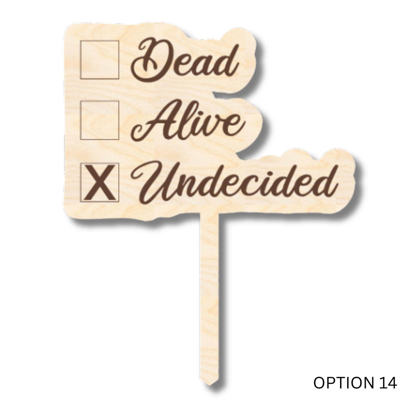 Unfinished Wood Funny Plant Stakes | 24 Options | 5" Tall | 1/8" Wood | Wood Craft Cutout