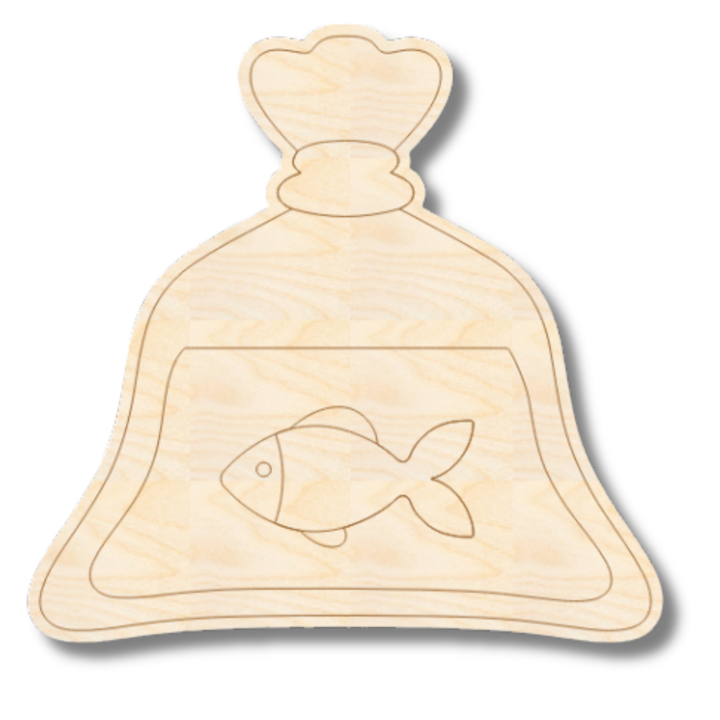 Unfinished Wood Etched Fair Goldfish Shape | Paint By Line Crafts | up to 30" DIY