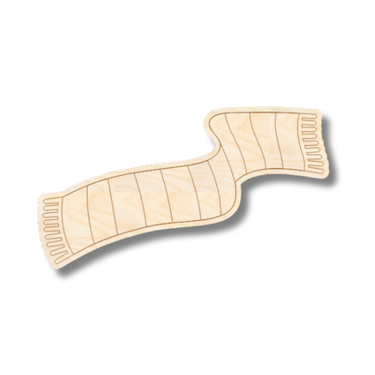 Unfinished Wood Etched Scarf Shape | Paint By Line Crafts | up to 30" DIY