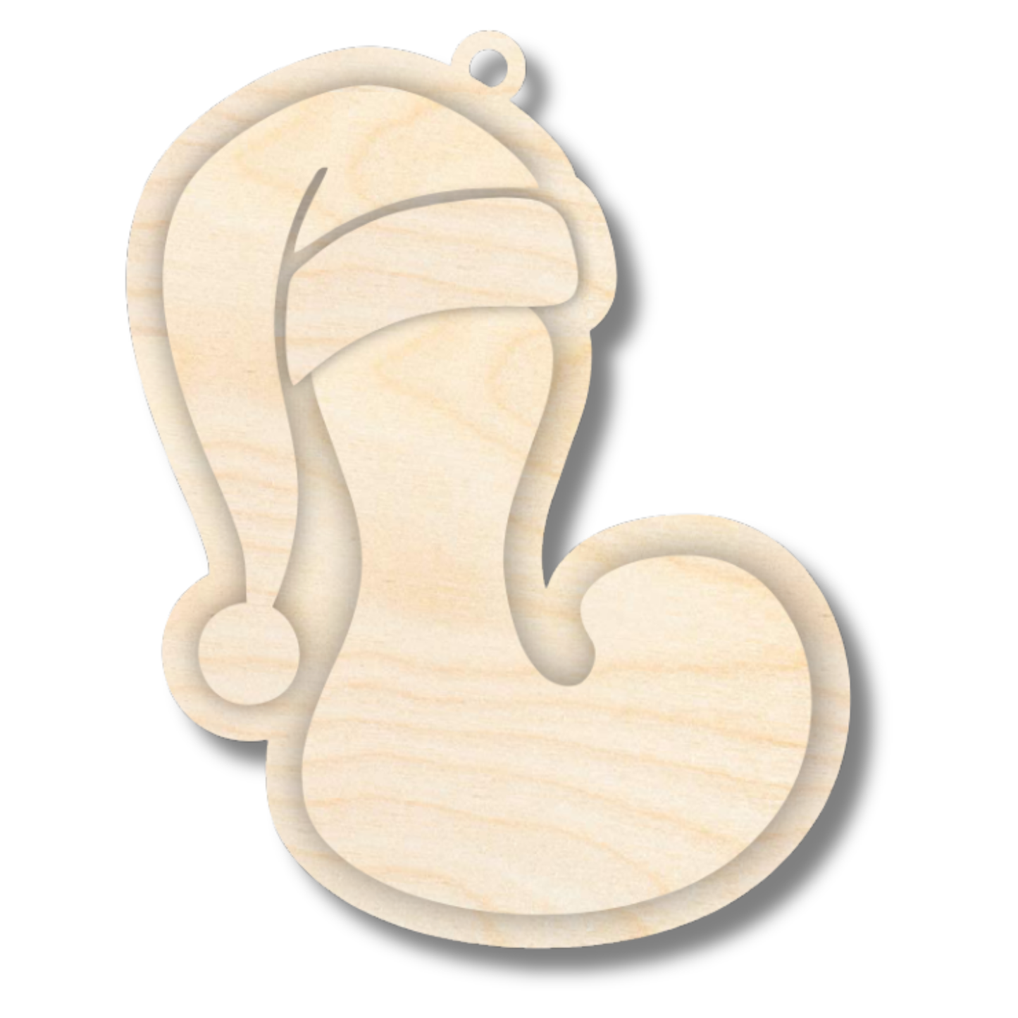 Unfinished Wood Layered Letter Santa Hat Tags | A-Z | 4 Piece | 6" Tall | 1/8" Wood | Wood Craft DIY