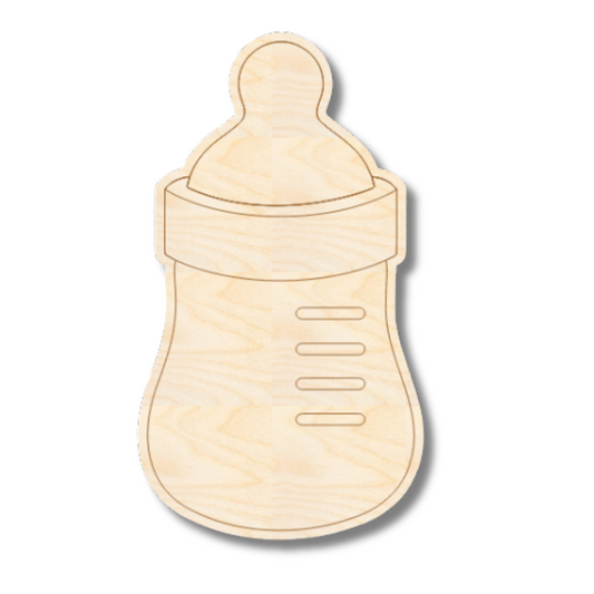 Unfinished Wood Etched Baby Bottle Shape | Paint By Line Crafts | up to 30" DIY