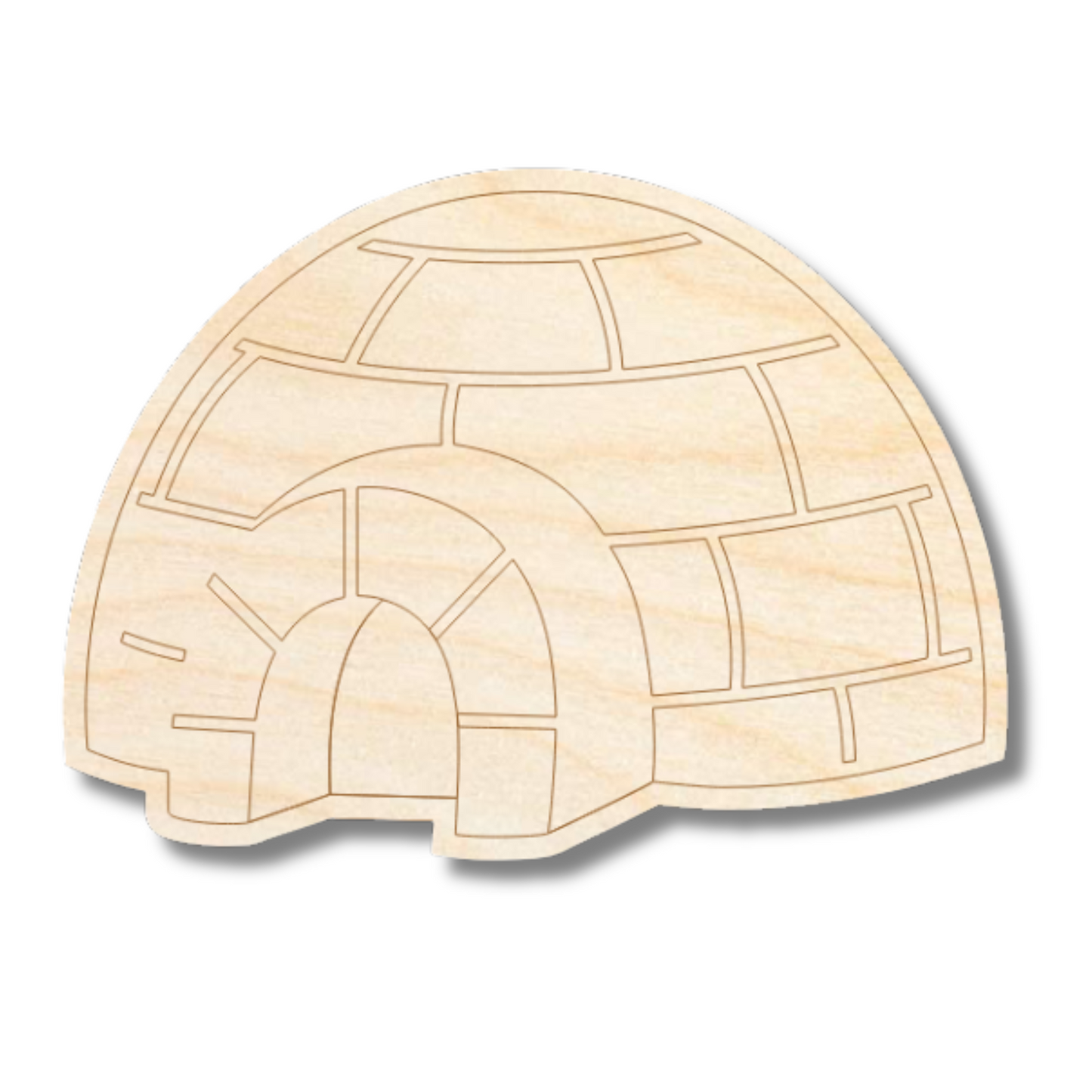 Unfinished Wood Etched Igloo Shape | Paint By Line Crafts | up to 30" DIY
