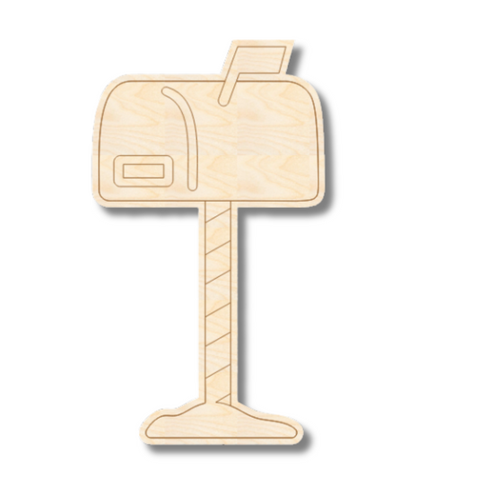 Unfinished Wood Etched Mail Box Shape | Paint By Line Crafts | up to 30" DIY