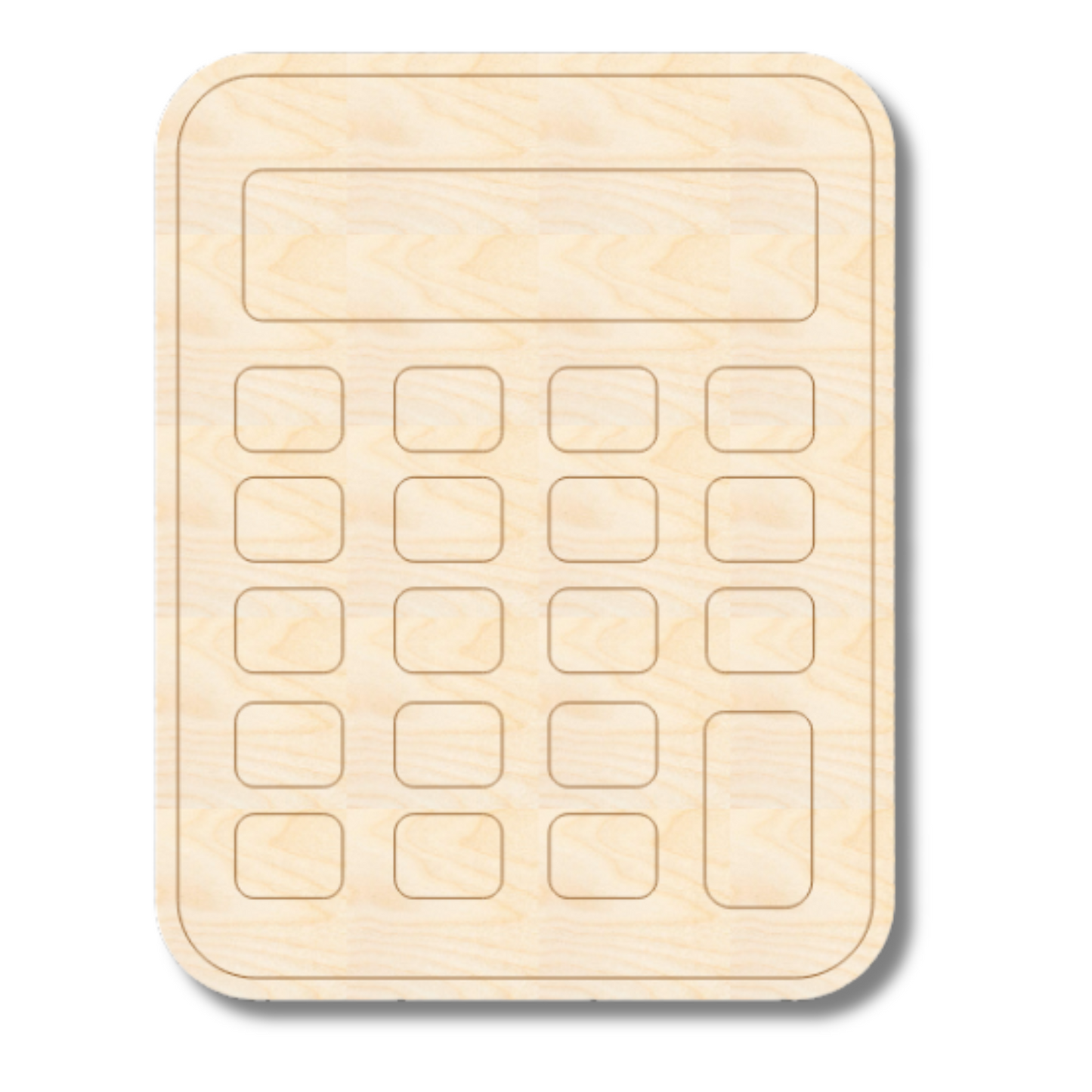 Unfinished Wood Etched Calculator Shape | Paint By Line Crafts | up to 30" DIY