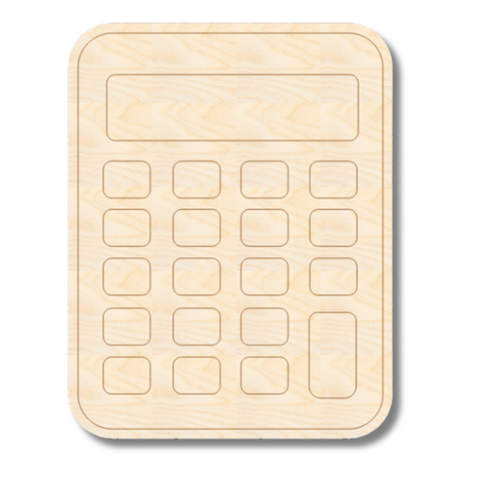 Unfinished Wood Etched Calculator Shape | Paint By Line Crafts | up to 30" DIY