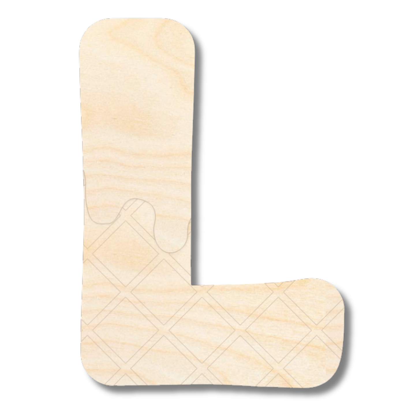 Unfinished Wood Layered Etched Themed Letters | Ice Cream | A-Z | 2 Piece | up to 24"