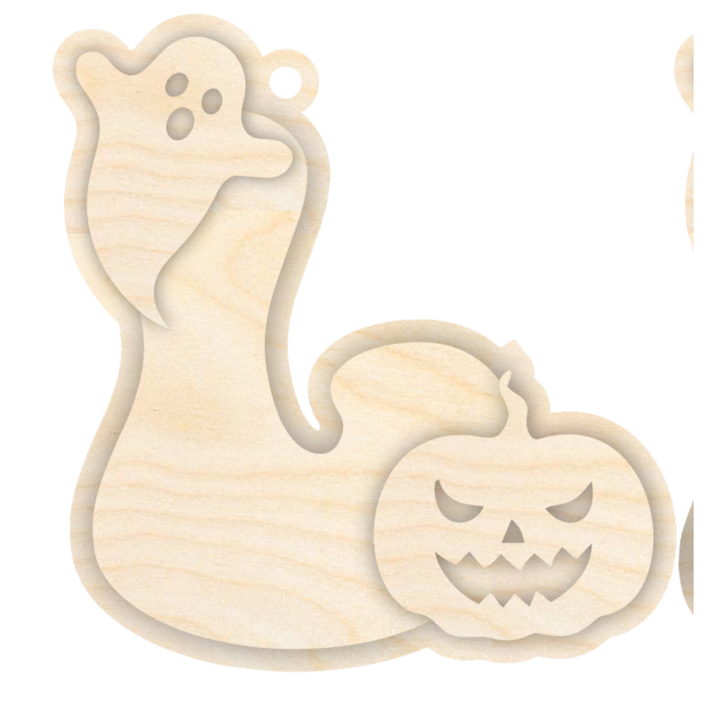 Unfinished Wood Layered Letter Halloween Ghost & Pumpkin Tags | A-Z | 4 Piece | 6" Tall | 1/8" Wood | Wood Craft DIY