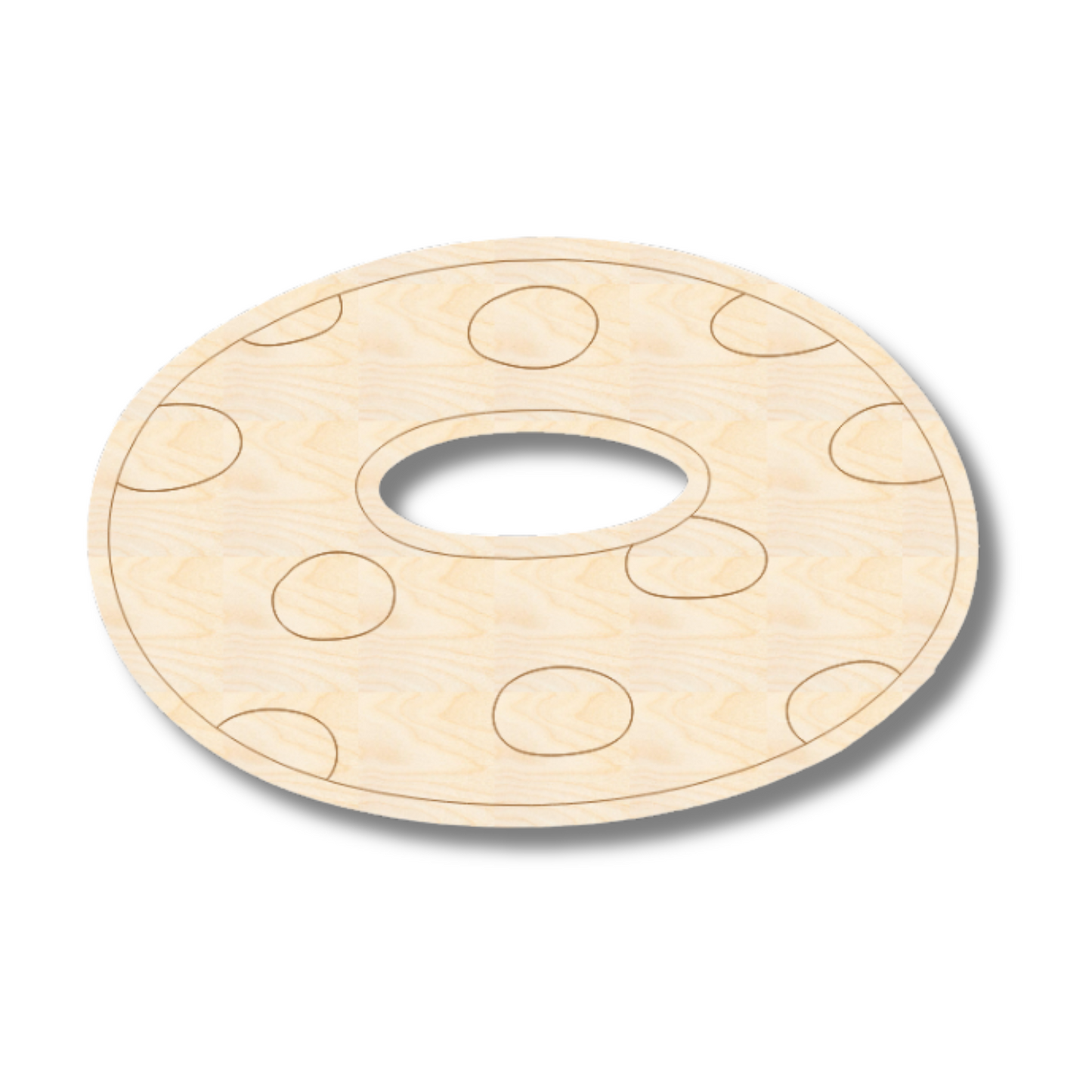 Unfinished Wood Etched Inner Tube Shape | Paint By Line Crafts | up to 30" DIY