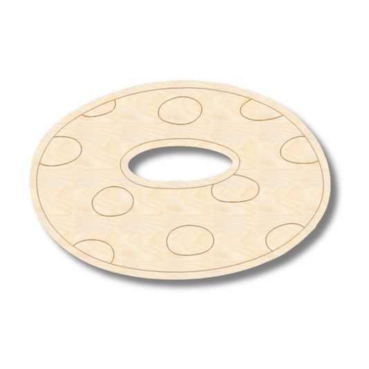 Unfinished Wood Etched Inner Tube Shape | Paint By Line Crafts | up to 30" DIY