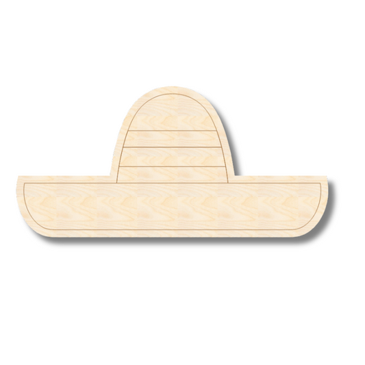 Unfinished Wood Etched Sombrero Shape | Paint By Line Crafts | up to 30" DIY