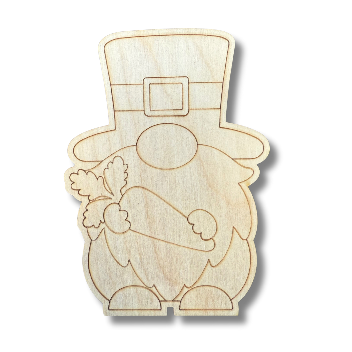 Unfinished Wood Etched Carrot Gnome Shape | Paint By Line Crafts | up to 30" DIY