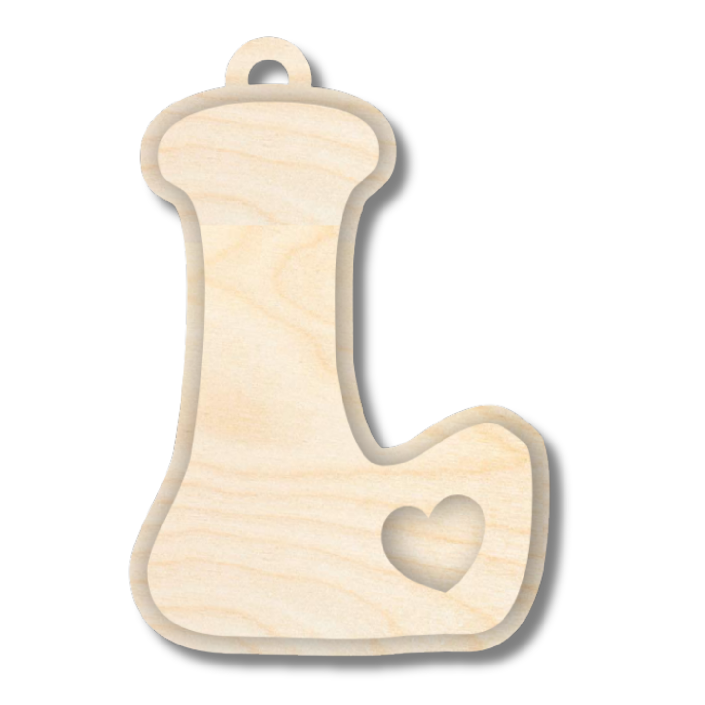 Unfinished Wood Layered Letter Valentines Tags | A-Z | 2 Piece | 6" Tall | 1/8" Wood | Wood Craft DIY