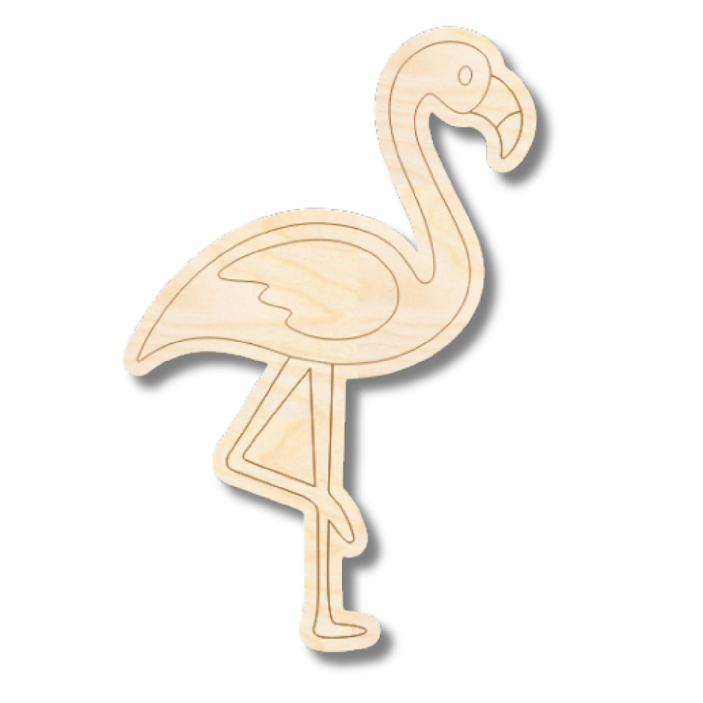 Unfinished Wood Etched Flamingo Shape | Paint By Line Crafts | up to 30" DIY