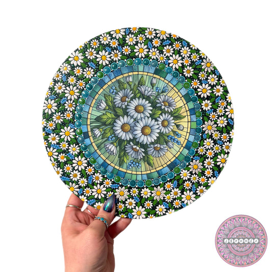 10” Daisy Painting with Metal Insert