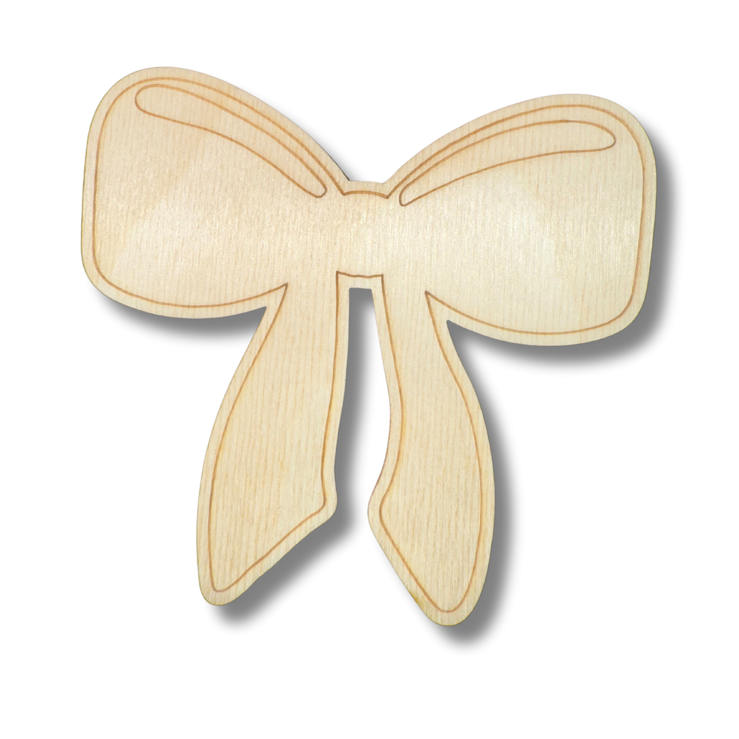 Unfinished Wood Etched Bow Shape | Paint By Line Crafts | up to 30" DIY