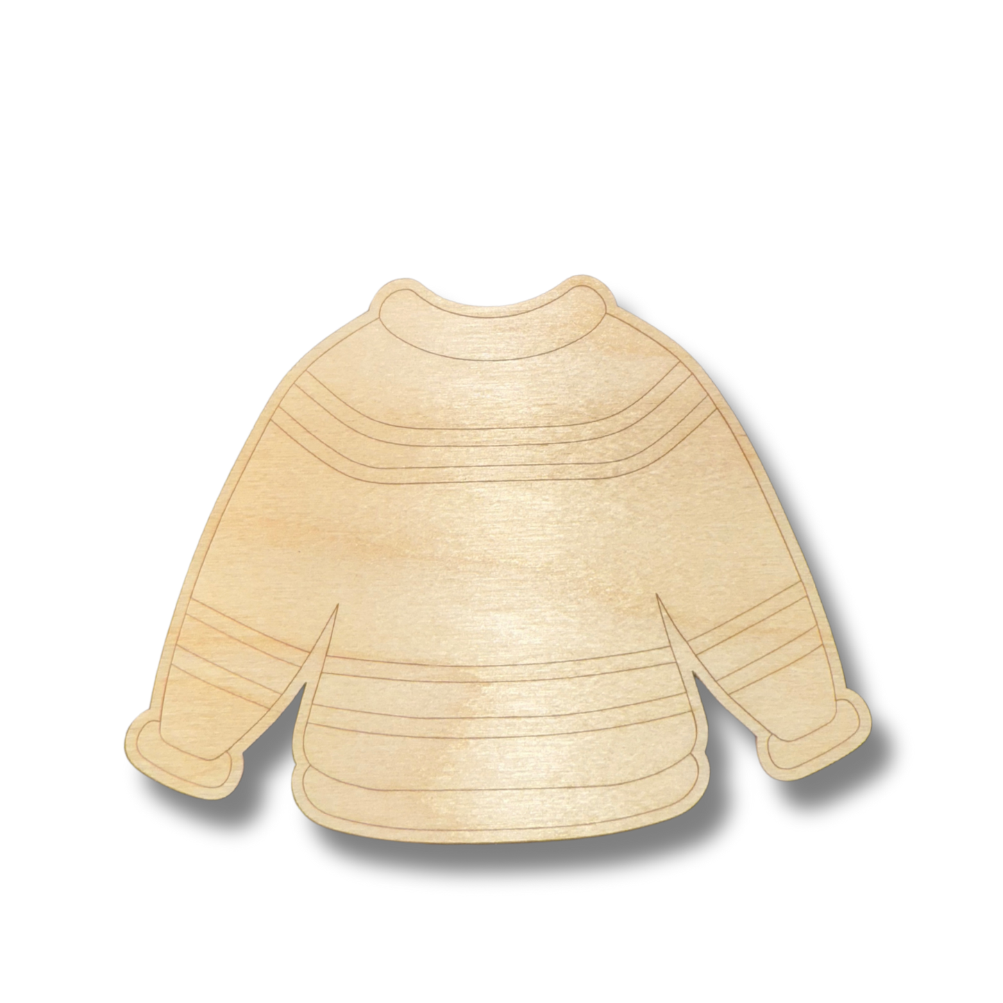 Unfinished Wood Etched Sweater Shape | Paint By Line Crafts | up to 30" DIY