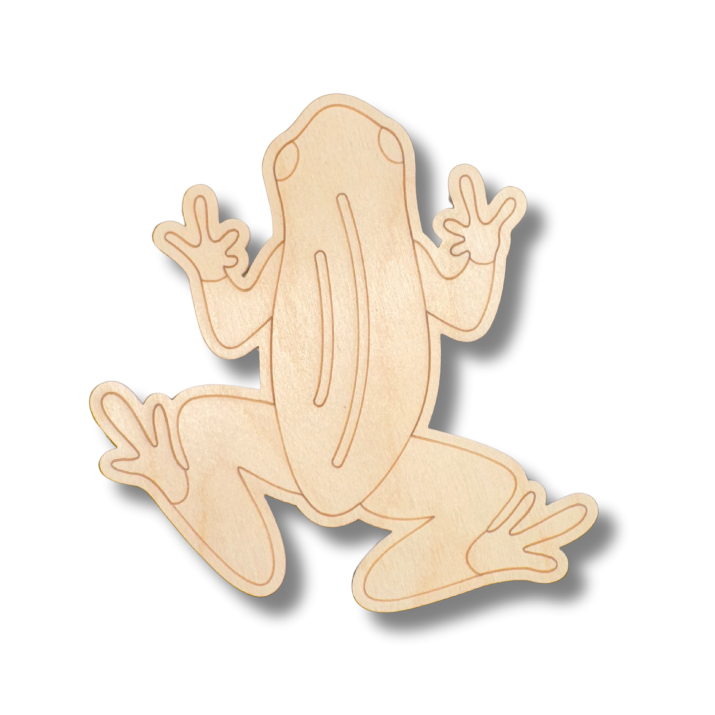 Unfinished Wood Etched Poison Dart Frog Shape | Paint By Line Crafts | up to 30" DIY